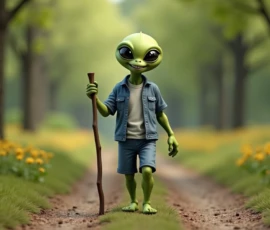 AI: Albert Walking in Woods